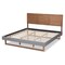 Baxton Studio Allegra Grey Upholstered and Walnut Wood King Size Platform Bed 164-9415-9421 - alternate 8